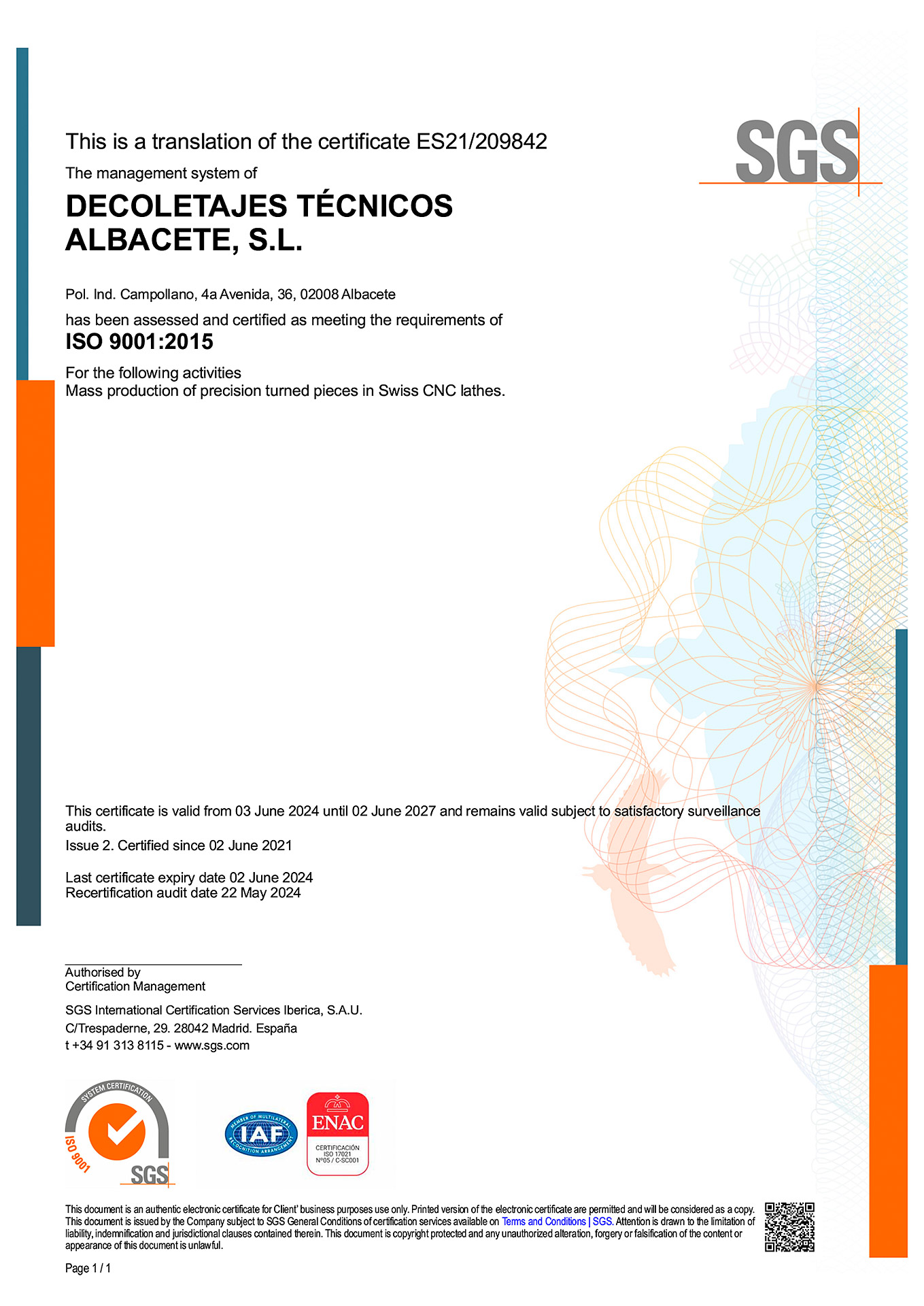 Iso Certificate Decotec
